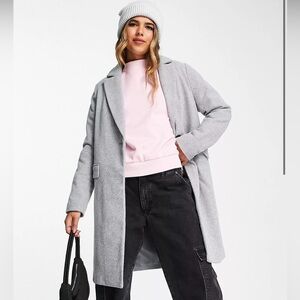 ASOS New Look Formal Wool Lined Button Front Coat